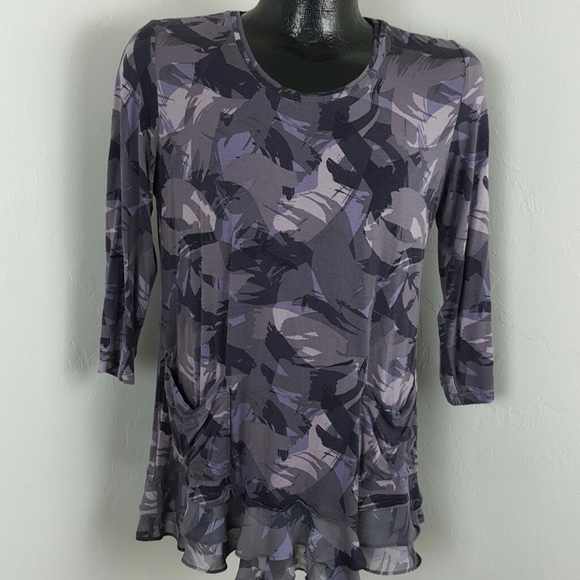 LOGO by Lori Goldstein Tops - Logo Lori Goldstein women top tunic long sleeve gray purple size M